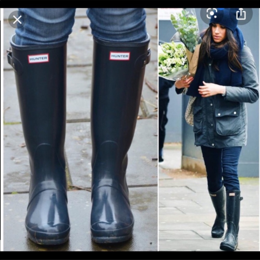 Hunter original Tall Rain Boots-Navy